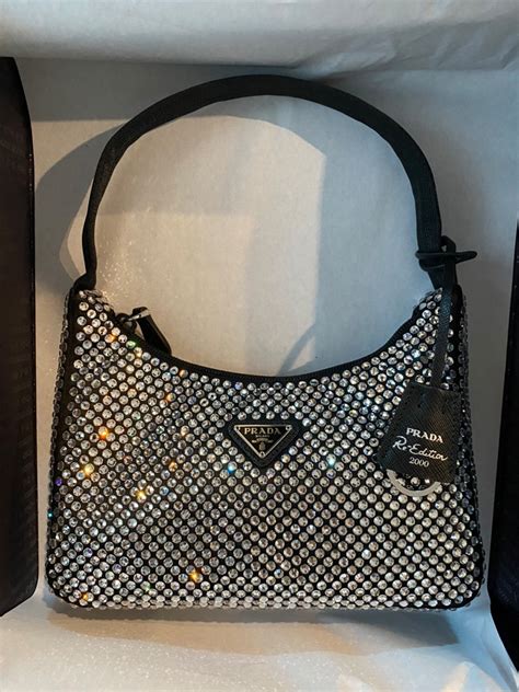 women's prada satin mini-bag with artificial crystals|Crystal Satin Mini.